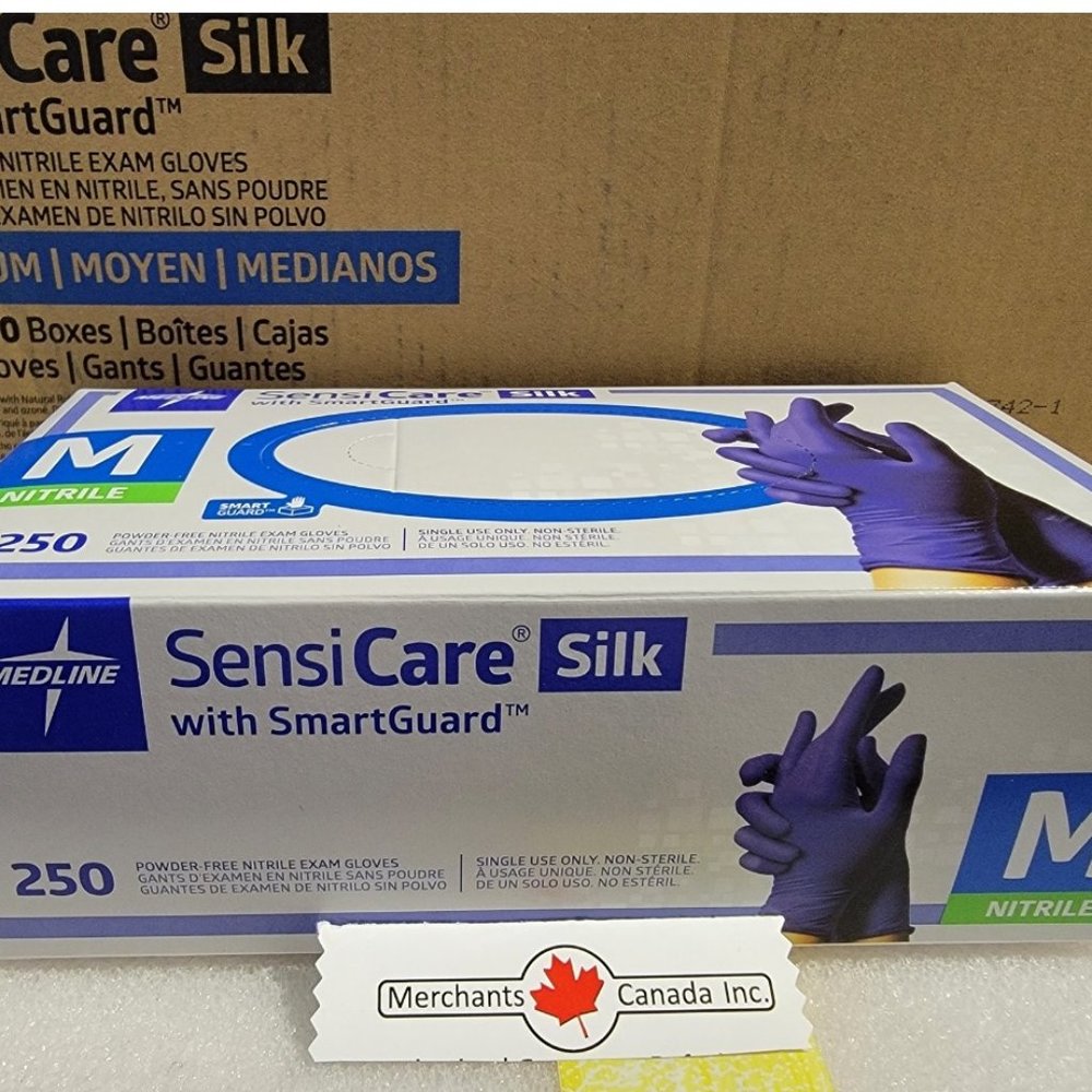 Medline SensiCare Silk Nitrile Gloves with SmartGuard (250 Pieces)